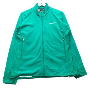 Patagonia Polartec Adze Hybrid Jacket Womens Large L Emerald Logo Green